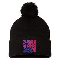 Bi Pride Subtle Bi Pride Pom Pom 12in Knit Beanie
