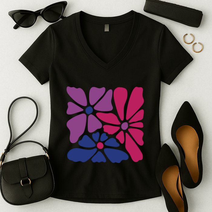 Bi Pride Subtle Bi Pride Women's V-Neck T-Shirt