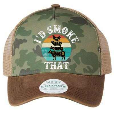 Bbq Party Smoker Chef Dad ID Smoke That Legacy Tie Dye Trucker Hat