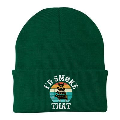 Bbq Party Smoker Chef Dad ID Smoke That Knit Cap Winter Beanie