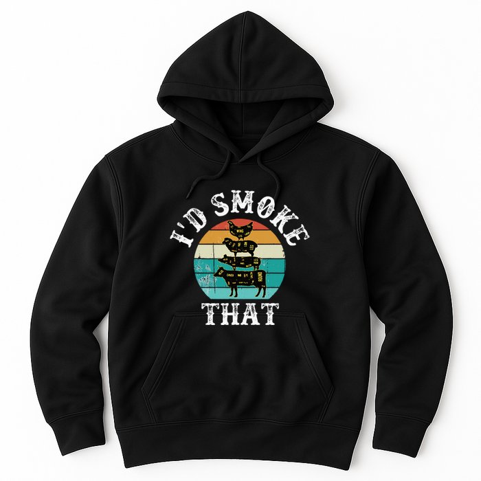 Bbq Party Smoker Chef Dad ID Smoke That Hoodie