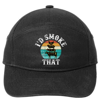 Bbq Party Smoker Chef Dad ID Smoke That 7-Panel Snapback Hat