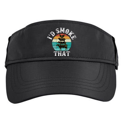 Bbq Party Smoker Chef Dad ID Smoke That Adult Drive Performance Visor