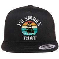 Bbq Party Smoker Chef Dad ID Smoke That Flat Bill Trucker Hat