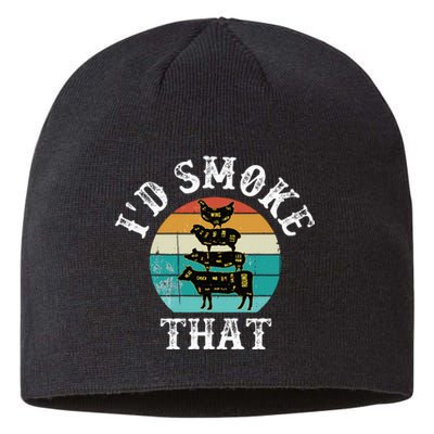 Bbq Party Smoker Chef Dad ID Smoke That Sustainable Beanie