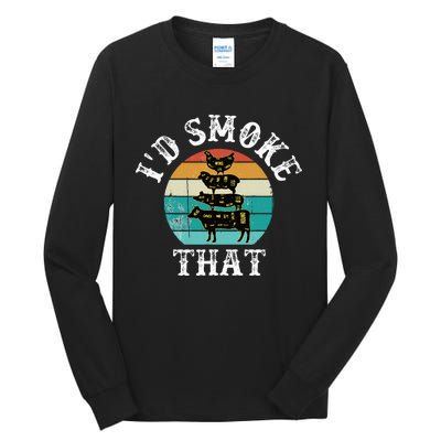 Bbq Party Smoker Chef Dad ID Smoke That Tall Long Sleeve T-Shirt