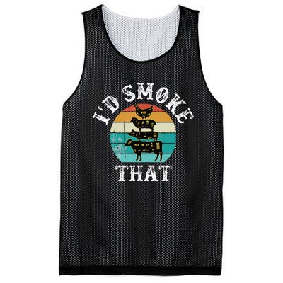 Bbq Party Smoker Chef Dad ID Smoke That Mesh Reversible Basketball Jersey Tank