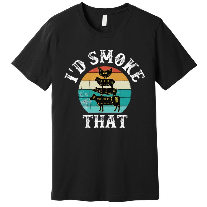 Bbq Party Smoker Chef Dad ID Smoke That Premium T-Shirt