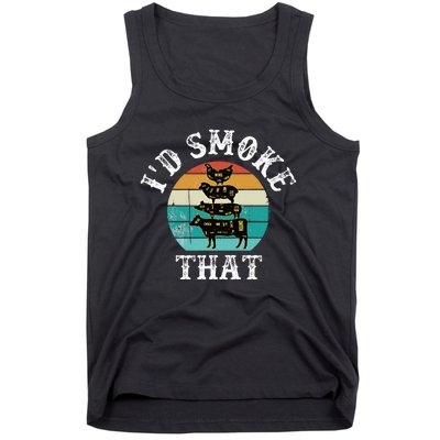 Bbq Party Smoker Chef Dad ID Smoke That Tank Top