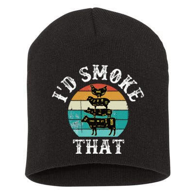 Bbq Party Smoker Chef Dad ID Smoke That Short Acrylic Beanie