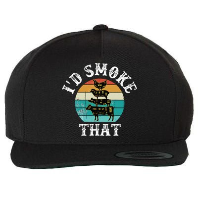 Bbq Party Smoker Chef Dad ID Smoke That Wool Snapback Cap