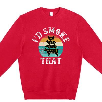 Bbq Party Smoker Chef Dad ID Smoke That Premium Crewneck Sweatshirt