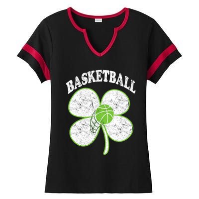 Basketball Player St Patricks Day Irish Funny Coach Gift Ladies Halftime Notch Neck Tee