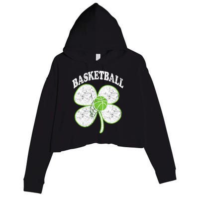 Basketball Player St Patricks Day Irish Funny Coach Gift Crop Fleece Hoodie