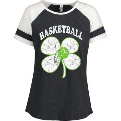 Basketball Player St Patricks Day Irish Funny Coach Gift Enza Ladies Jersey Colorblock Tee