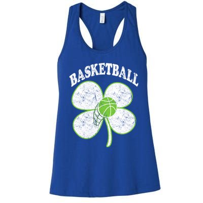 Basketball Player St Patricks Day Irish Funny Coach Gift Women's Racerback Tank