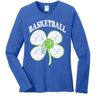 Basketball Player St Patricks Day Irish Funny Coach Gift Ladies Long Sleeve Shirt