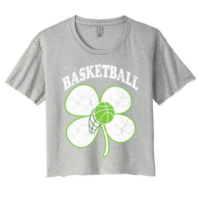 Basketball Player St Patricks Day Irish Funny Coach Gift Women's Crop Top Tee