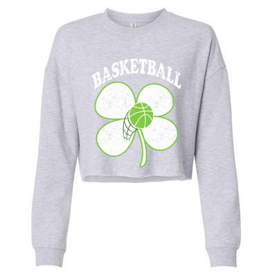 Basketball Player St Patricks Day Irish Funny Coach Gift Cropped Pullover Crew