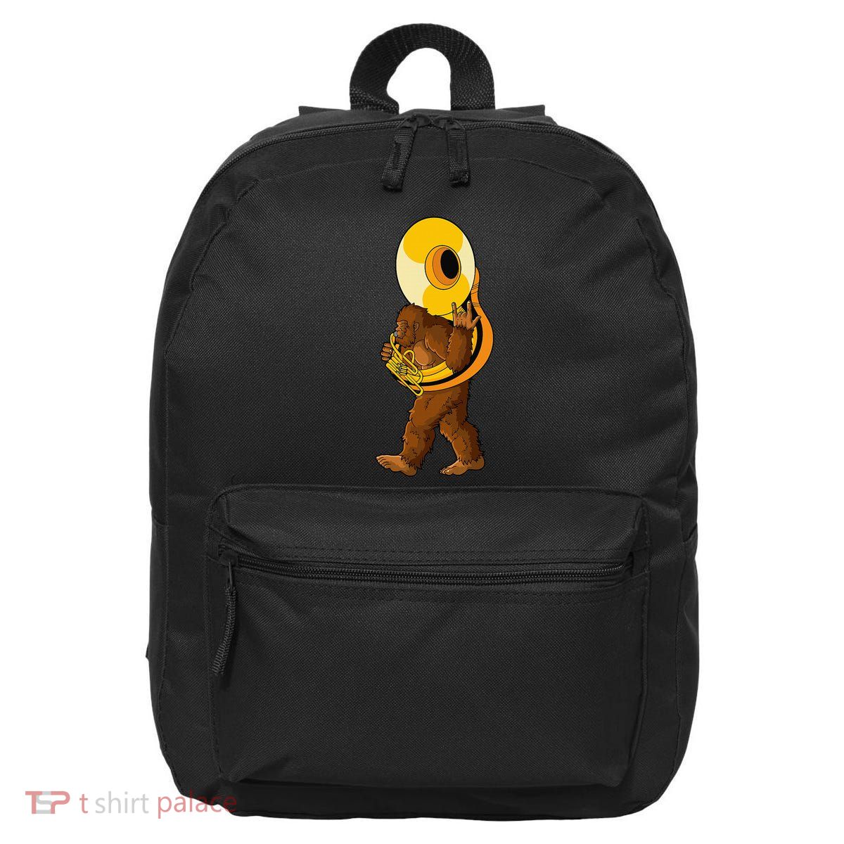 Bigfoot Playing Sousaphone Instrument Tuba 16 in Basic Backpack