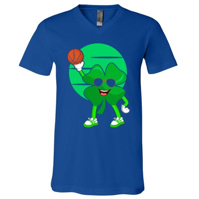 Basketball Player St Patrick's Day Irish Pride Gift V-Neck T-Shirt