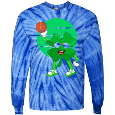 Basketball Player St Patrick's Day Irish Pride Gift Tie-Dye Long Sleeve Shirt