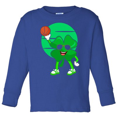 Basketball Player St Patrick's Day Irish Pride Gift Toddler Long Sleeve Shirt