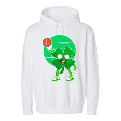 Basketball Player St Patrick's Day Irish Pride Gift Garment-Dyed Fleece Hoodie