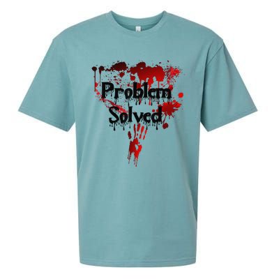 Bloody Problem Solved Halloween Sueded Cloud Jersey T-Shirt