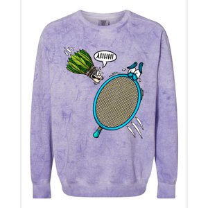 Badminton Player Screaming Shuttlecock Ahhh Badminton Gift Colorblast Crewneck Sweatshirt