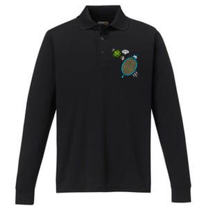 Badminton Player Screaming Shuttlecock Ahhh Badminton Gift Performance Long Sleeve Polo