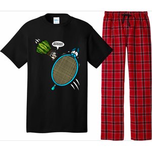 Badminton Player Screaming Shuttlecock Ahhh Badminton Gift Pajama Set