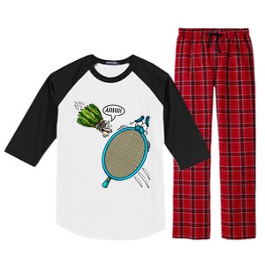 Badminton Player Screaming Shuttlecock Ahhh Badminton Gift Raglan Sleeve Pajama Set