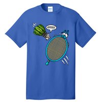 Badminton Player Screaming Shuttlecock Ahhh Badminton Gift Tall T-Shirt