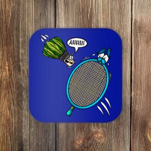 Badminton Player Screaming Shuttlecock Ahhh Badminton Gift Coaster