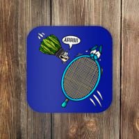 Badminton Player Screaming Shuttlecock Ahhh Badminton Gift Coaster