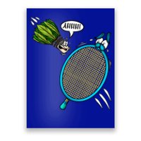 Badminton Player Screaming Shuttlecock Ahhh Badminton Gift Poster