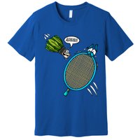 Badminton Player Screaming Shuttlecock Ahhh Badminton Gift Premium T-Shirt