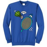 Badminton Player Screaming Shuttlecock Ahhh Badminton Gift Tall Sweatshirt