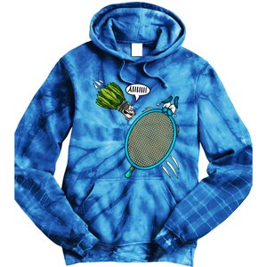 Badminton Player Screaming Shuttlecock Ahhh Badminton Gift Tie Dye Hoodie