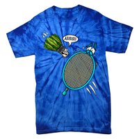 Badminton Player Screaming Shuttlecock Ahhh Badminton Gift Tie-Dye T-Shirt