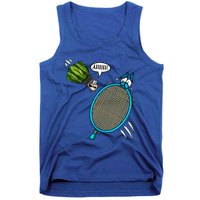 Badminton Player Screaming Shuttlecock Ahhh Badminton Gift Tank Top