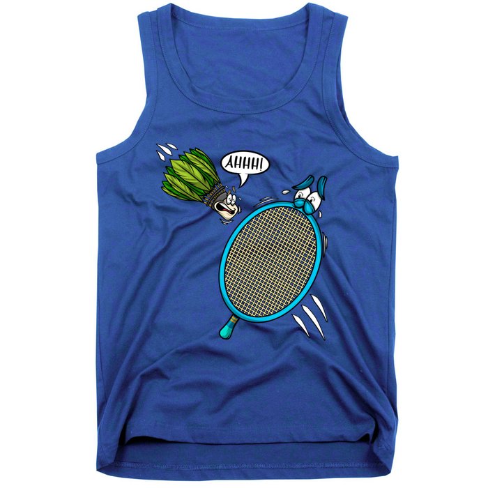 Badminton Player Screaming Shuttlecock Ahhh Badminton Gift Tank Top