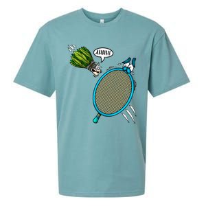 Badminton Player Screaming Shuttlecock Ahhh Badminton Gift Sueded Cloud Jersey T-Shirt