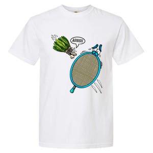 Badminton Player Screaming Shuttlecock Ahhh Badminton Gift Garment-Dyed Heavyweight T-Shirt