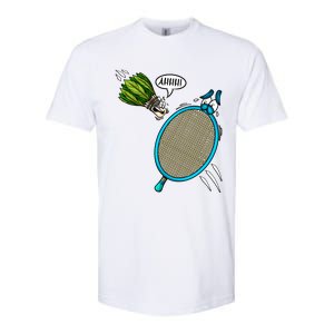 Badminton Player Screaming Shuttlecock Ahhh Badminton Gift Softstyle CVC T-Shirt