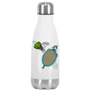 Badminton Player Screaming Shuttlecock Ahhh Badminton Gift Stainless Steel Insulated Water Bottle