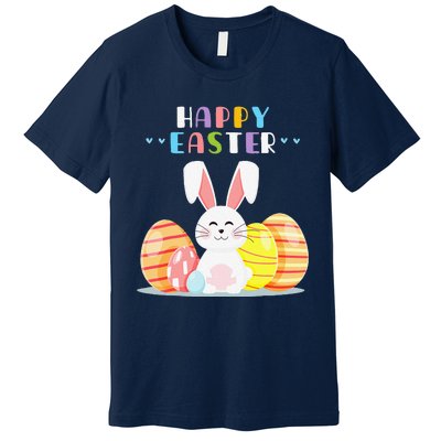 Bunny Pastel Spring Hunt Eggs Rabbit Happy Easter Day Premium T-Shirt