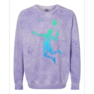 Badminton Player Shuttlecock Gift Colorblast Crewneck Sweatshirt