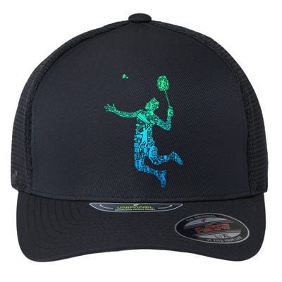 Badminton Player Shuttlecock Gift Flexfit Unipanel Trucker Cap